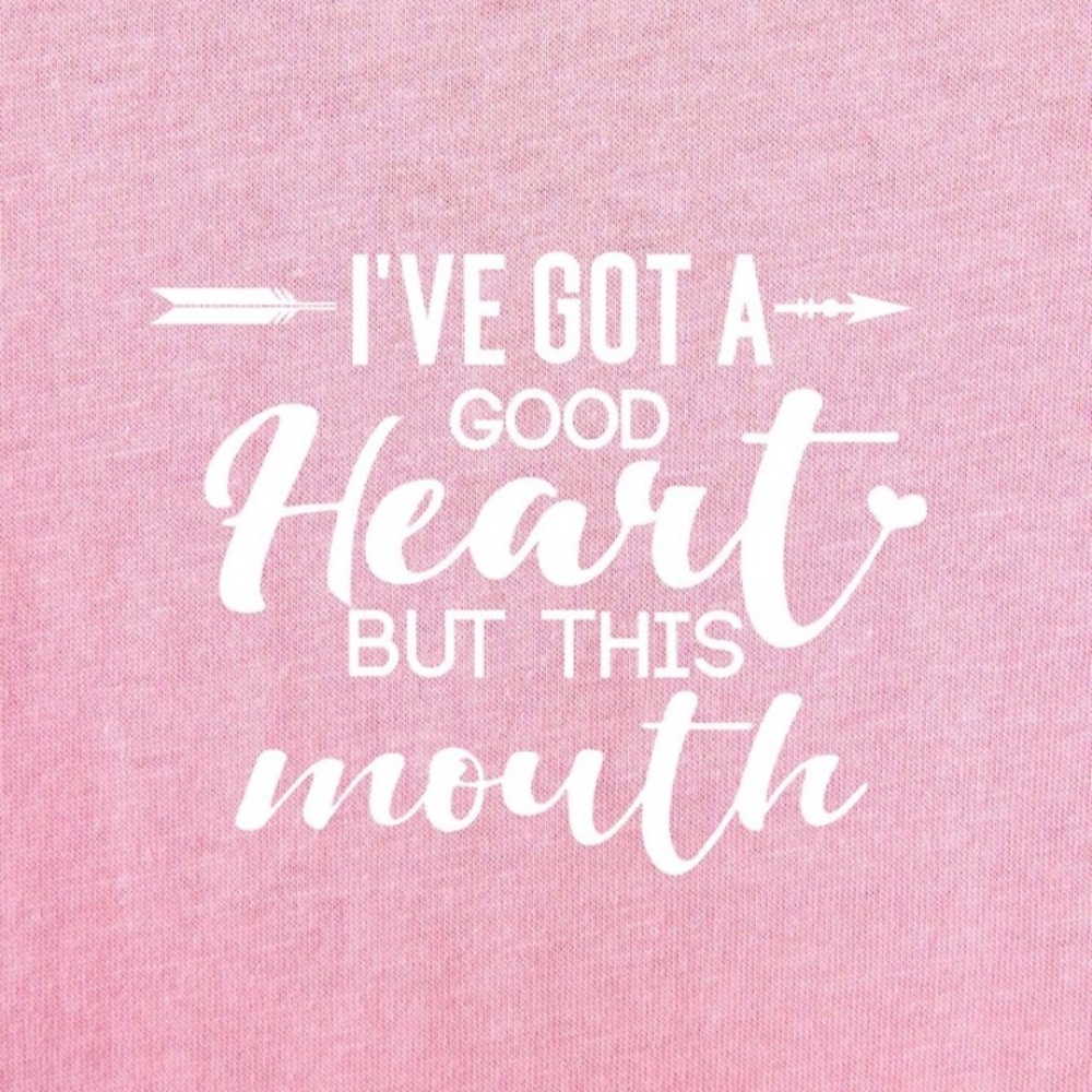 CLEARANCE Pink I've Got A Good Heart But This Mouth Tee - Picture 2 of 3